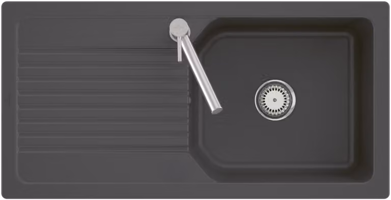 Lavello da incasso V&B Linara 60 Flat con scarico, manuale, grafite CeramicPlus