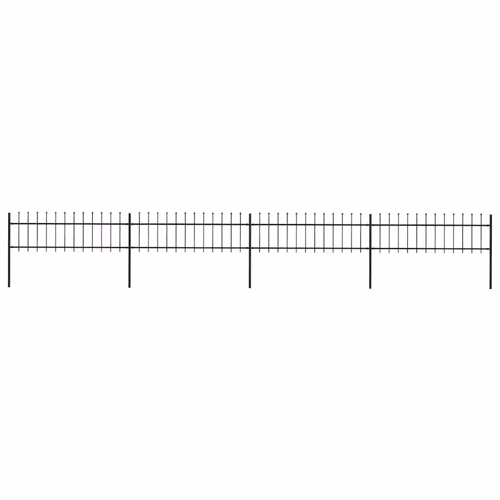 Recinzione da giardino vidaXL con punta a lancia in acciaio nero L: 671 cm, H: 60 cm