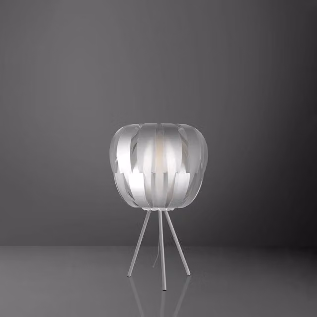 Lampada da scrivania moderna Queen Linea Zero in metallo e plastica argento con attacco E27 – 1