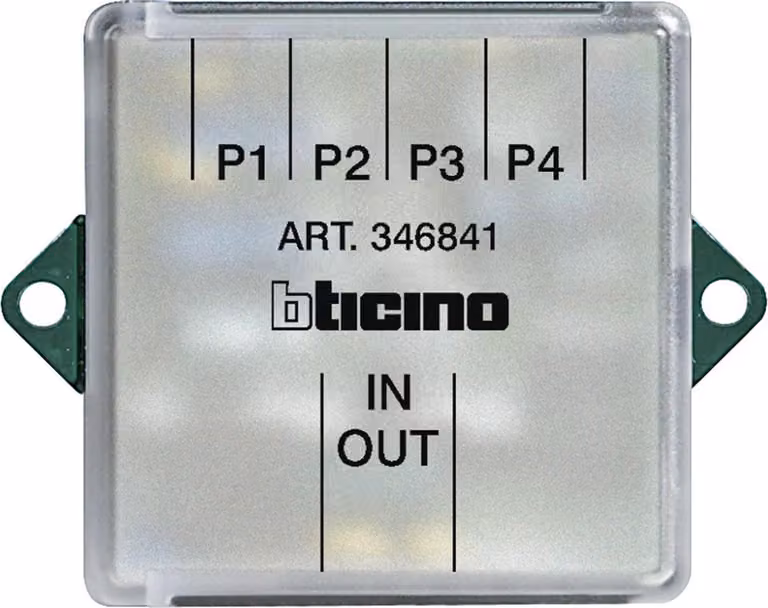 Distributore video BTICINO a 4 uscite per sistemi videocitofonici a 2 fili, 1 pz.