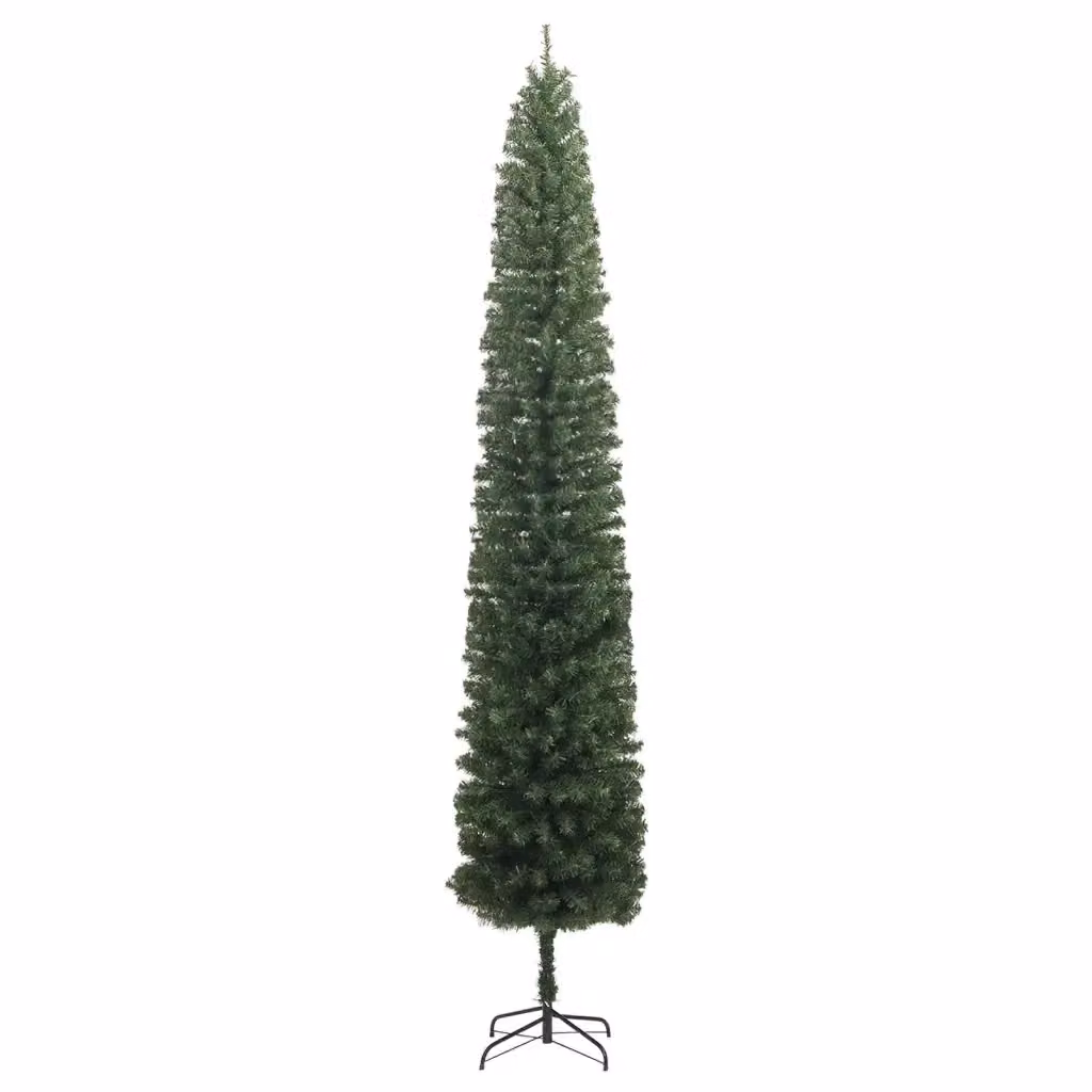 Albero di Natale sottile in PVC verde con base DESIGN IN, Altezza: 300 cm – 2