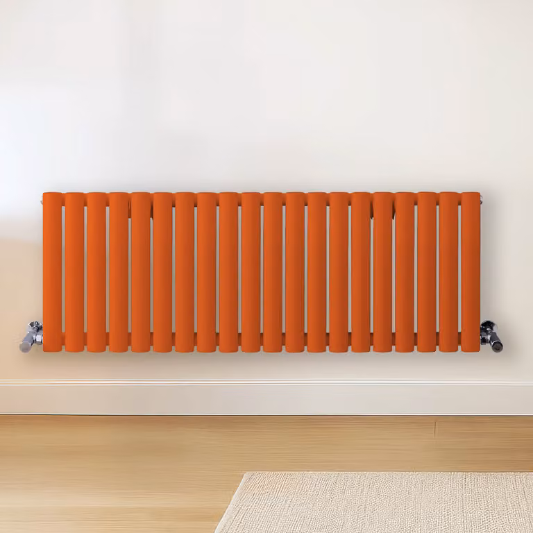 Radiatore di Design Orizzontale  Arancione (Sunset Arancione) -  400mm x 1180mm  - Pannello Doppio  - Revive