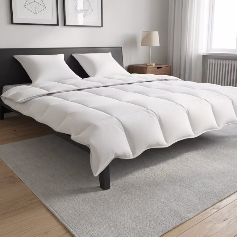 Set di 3 piumoni e cuscini vidaXL in fibra di bambù bianchi per adulti, traspiranti e regolatori del clima