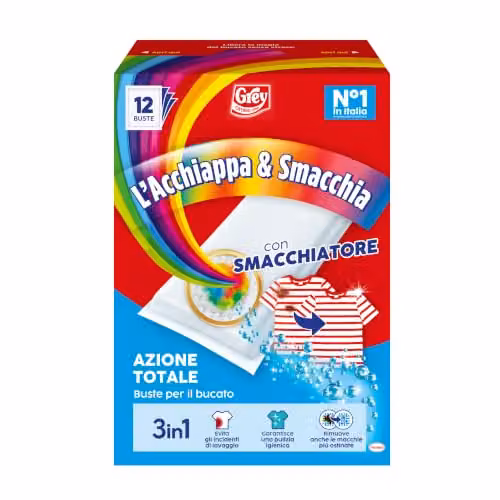 Grey L'Acchiappa Smacchia 3in1 Buste Cattura Colore Rosso 12 Buste