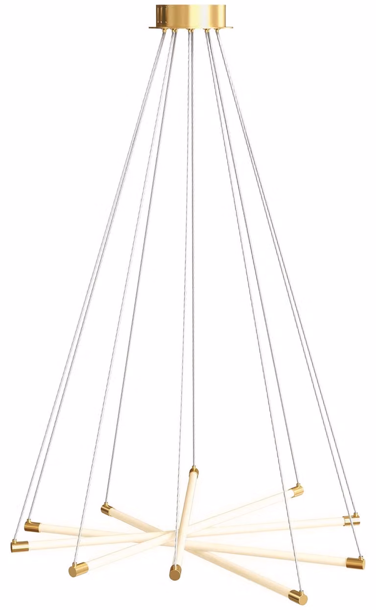 Lampada da soffitto a LED HOMCOM, 50 W, 5 tubi luminosi regolabili, personalizzabile, oro + bianco