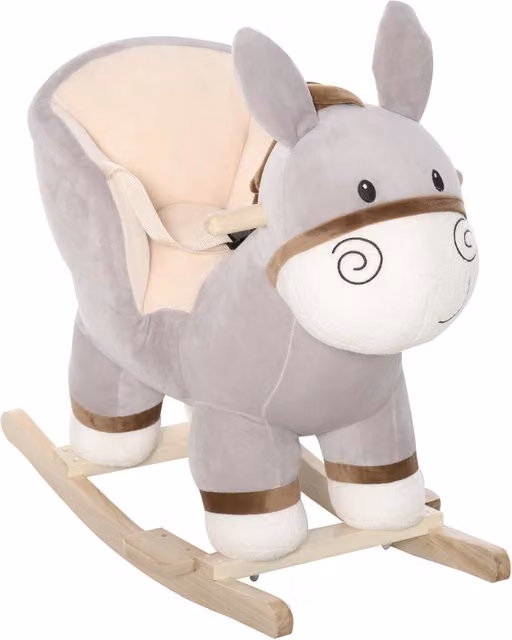 Cavallo a dondolo per bambini Zephmum grigio L: 61 cm, P: 34 cm, H: 58 cm