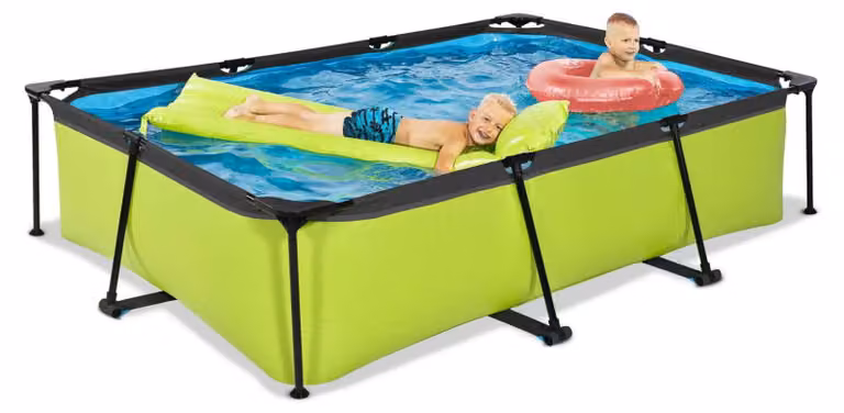 Set per piscina EXIT Lime rettangolare 300x200x65 cm con filtro a cartuccia verde