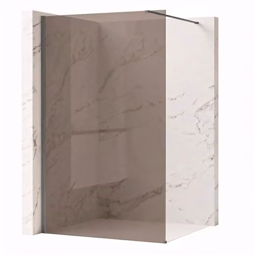 Rea - Parete Doccia Flexi Brown 90 Vetro Fumé Marrone Da 8 Mm, Titanio, Walk-In 120X90X195Cm