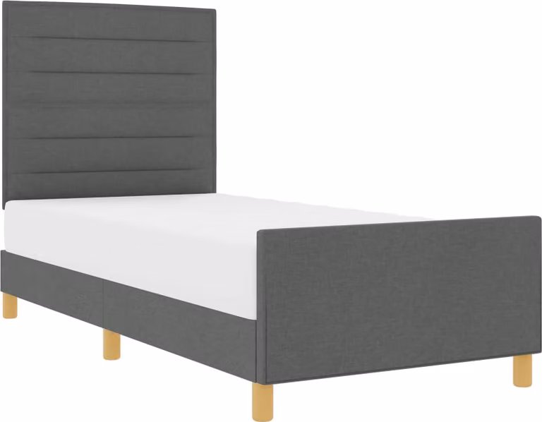 Struttura del letto Grigio scuro 80 x 200 cm Tessuto