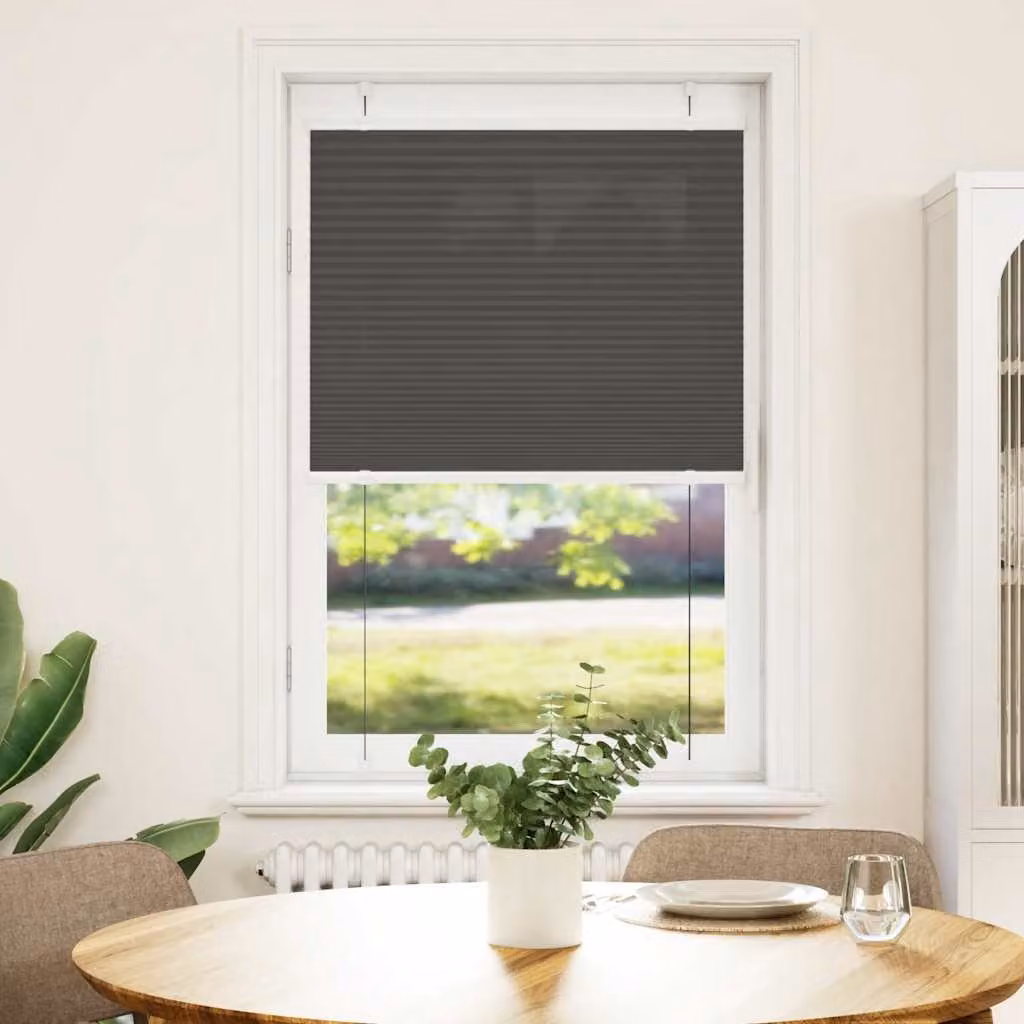 vidaXL Tenda Plissettata Nera 80x150 cm Larghezza Tessuto 79,4 cm