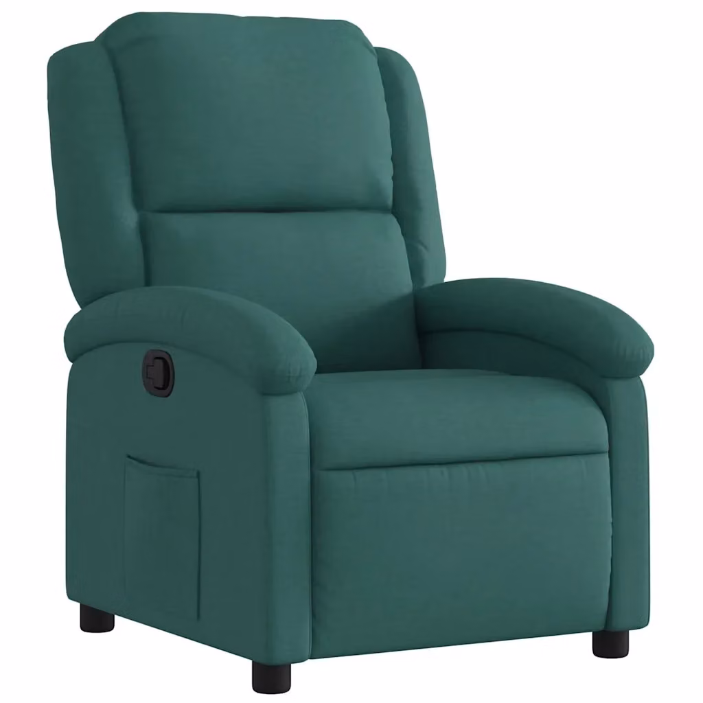 Poltrona Reclinabile Relax vidaXL in Tessuto Verde con Braccioli e Regolazione Manuale – 2