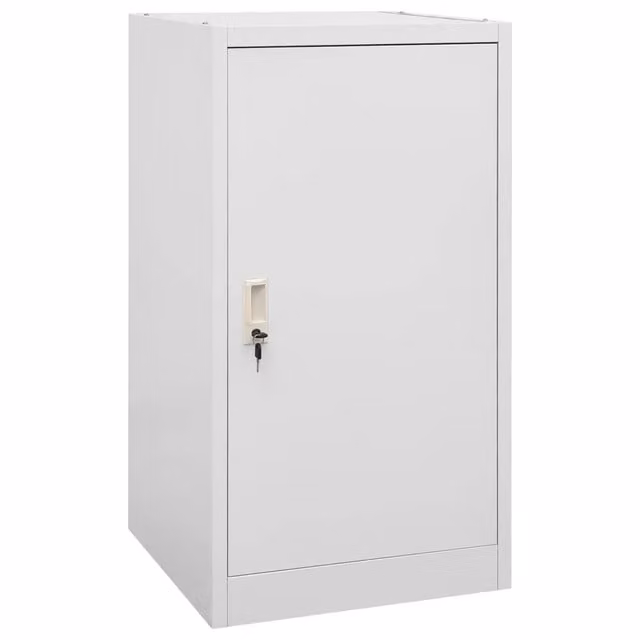 Armadio per selle moderno per stalla 53 x 53 x 105 cm con serratura e ganci in acciaio grigio chiaro 02_0046985