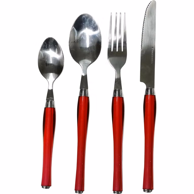 Servizio posate Sharon Gusto Casa in acciaio inox rivestito rosso, 24 pezzi