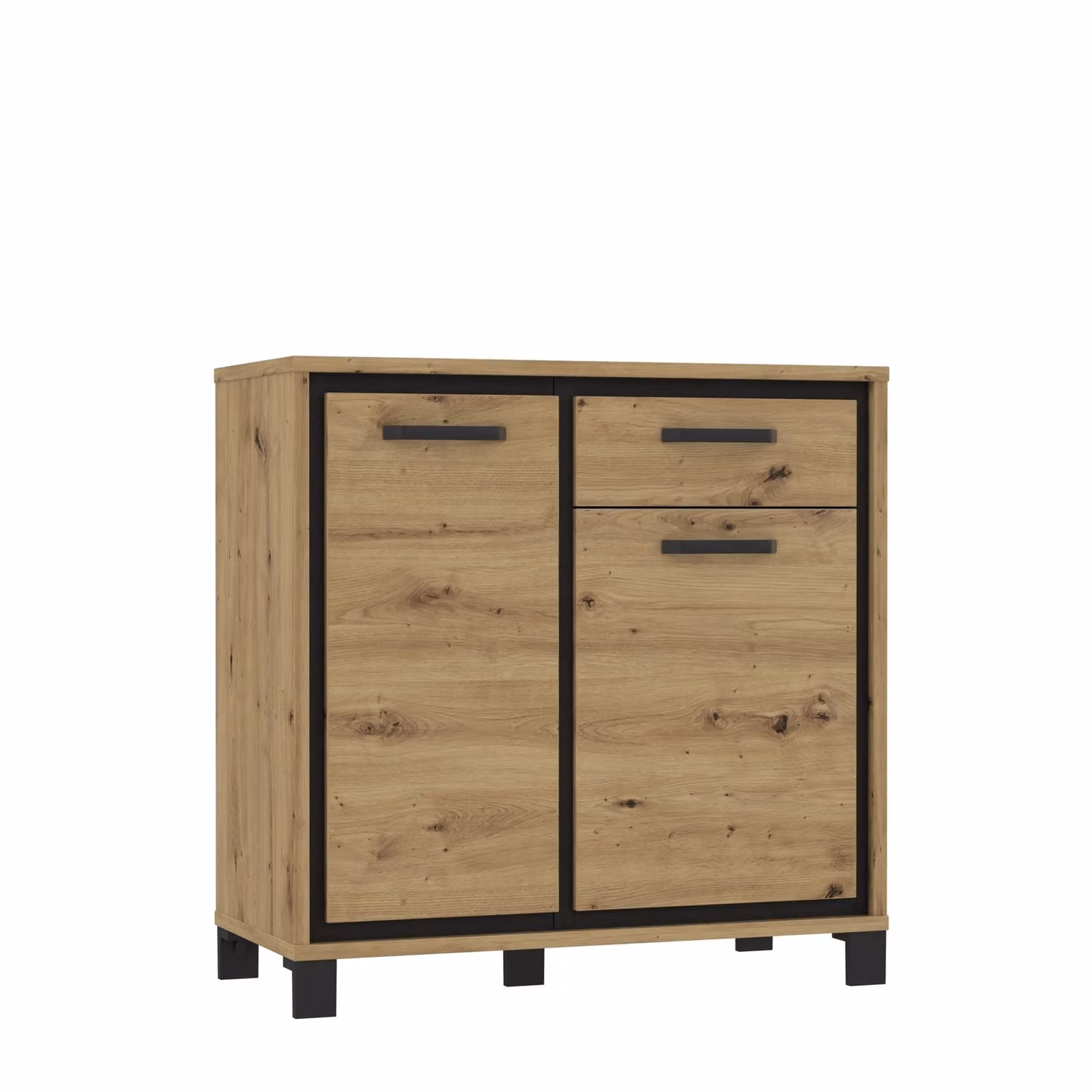 Cassettiera >Trondheim< in nero, marrone - 91,4x91,2x41,5cm (LxAxP)