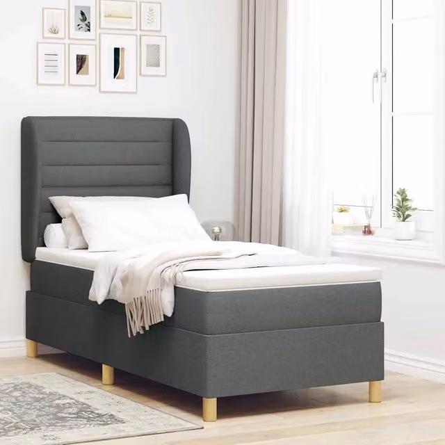 Letto ibrido con materasso vidaXL in tessuto grigio L: 80 cm, P: 200 cm – 1