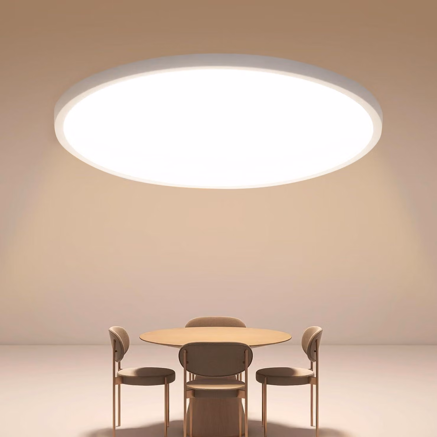 Lampada da soffitto a LED Osairous, diametro 40 cm, 36W, design piatto e rotondo, grado di protezione IP44 (resistente all'acqua)