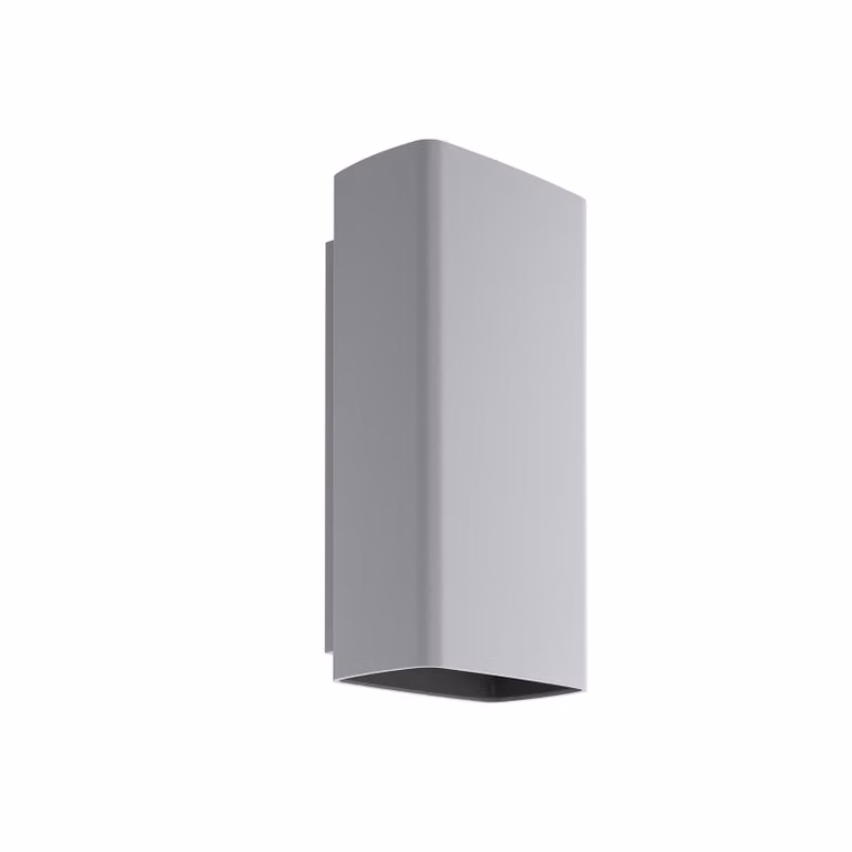 Lampada da esterno Flos Climber Up&Down in alluminio e vetro, colore grigio, dimmerabile 1-10V, montaggio a parete per giardino e terrazza
