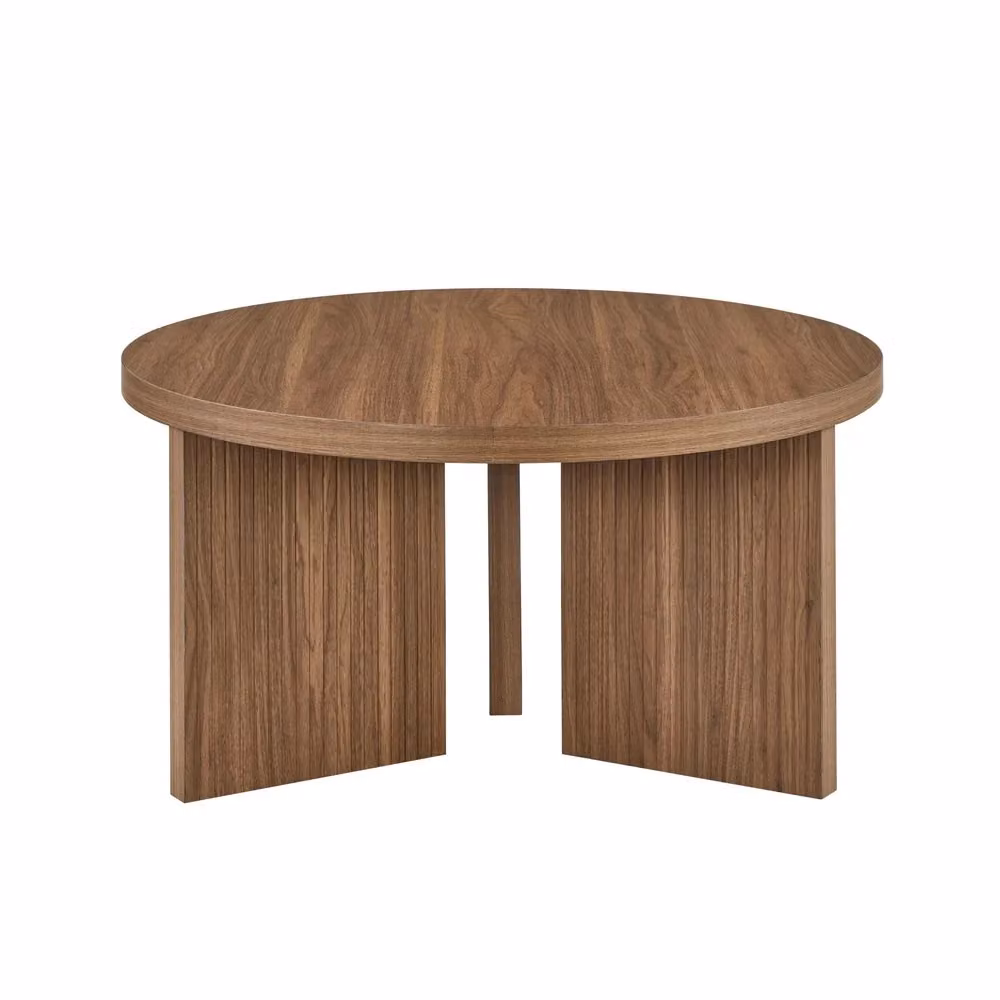 Tavolino da caffè rotondo Minimal marrone per soggiorno e camera da letto, diametro: 80 cm – 2