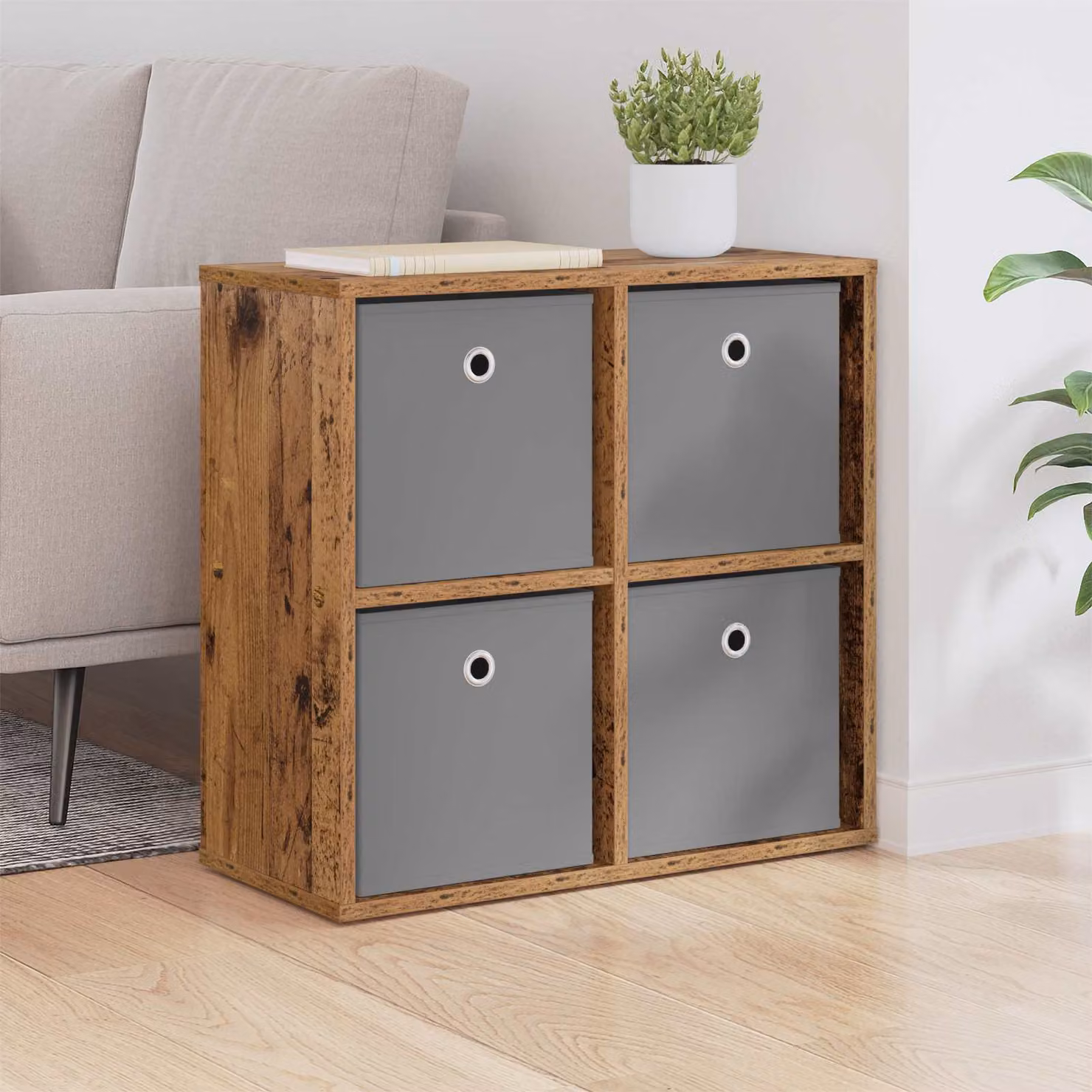 Credenza moderna vidaXL in legno color marrone L: 59,5 cm, P: 27 cm, H: 57 cm