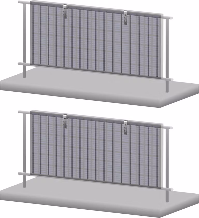 Set di staffe da balcone per pannelli solari Zelsius per 2 pannelli solari, set per il montaggio verticale dei pannelli solari