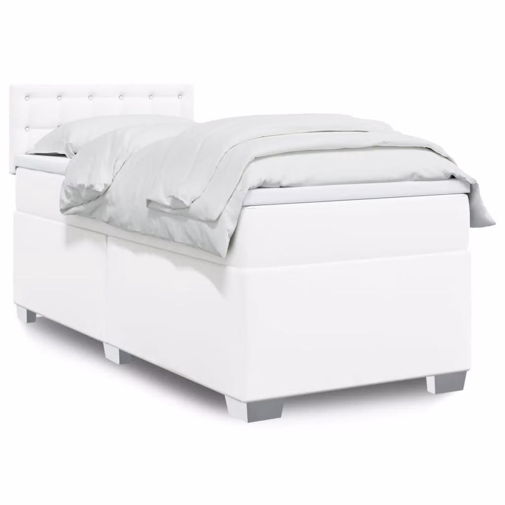 Maison Exclusive - Giroletto a Molle con Materasso Bianco 90x200 cm in Pelle finta