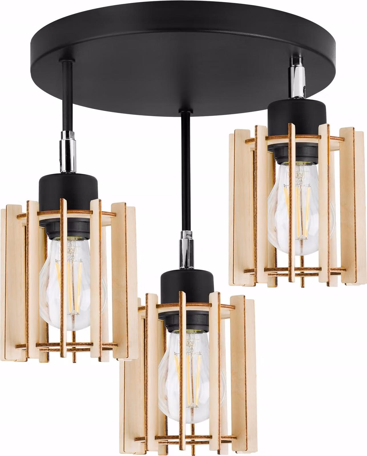 Moderna Lampada A Sospensione A Led In Legno