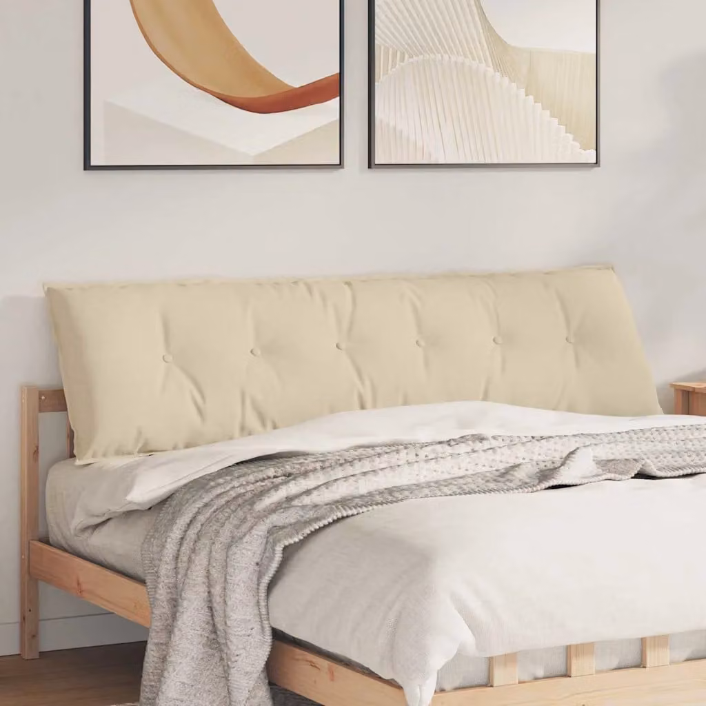 Cuscino per schiena vidaXL beige in tessuto poliestere L/P/H: 180 x 19 x 50 cm