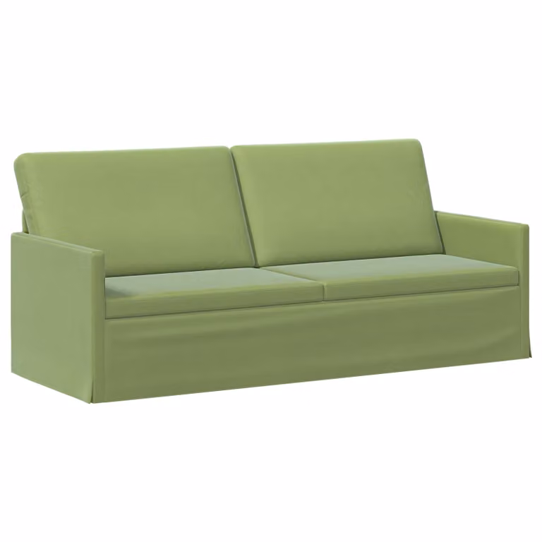 Divano a 3 posti vidaXL in velluto verde con struttura in metallo L/P/H: 190 x 81 x 82 cm