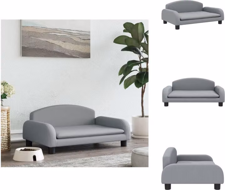 vidaXL Letto per cani grigio chiaro 70x45x30 cm in tessuto - Letti per cani