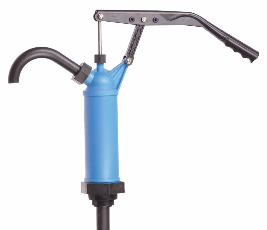 Pompa a leva per fusti d'olio manuale, portata 20 l/min, a barile ,a leva, per travaso,per l'estrazione di gasolio,olio lubrificante, 60-200 litri modello 2