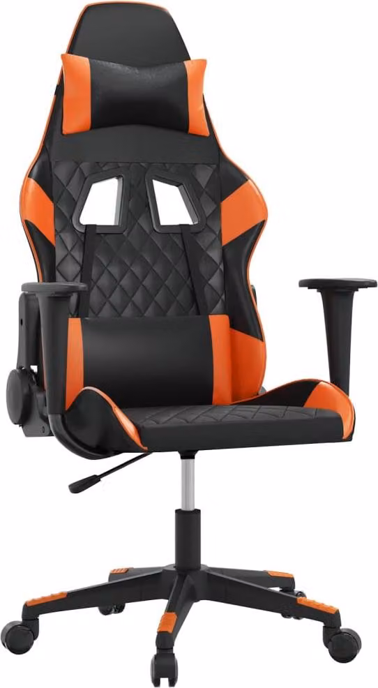 Sedia da Gaming Nero e Arancione in Pelle finta