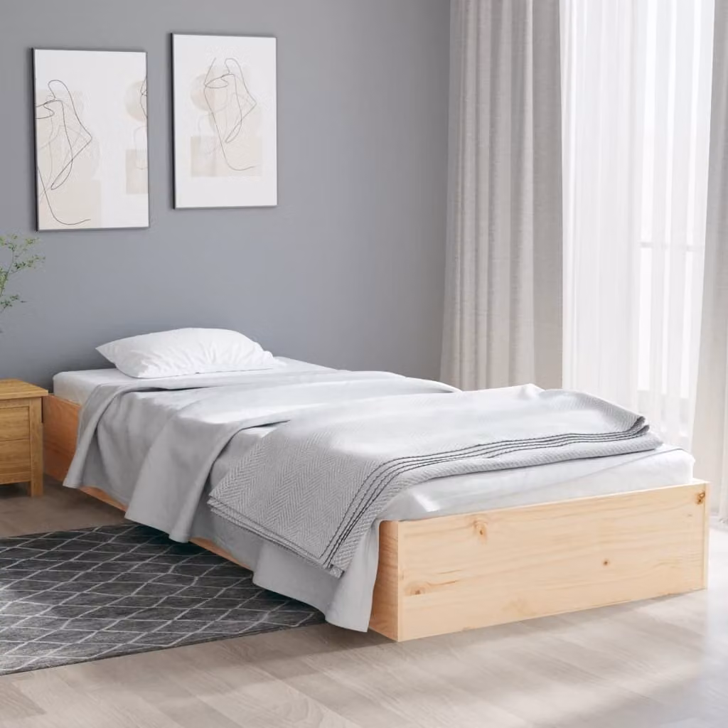 The Living Store Letto in legno massiccio 90x190 cm