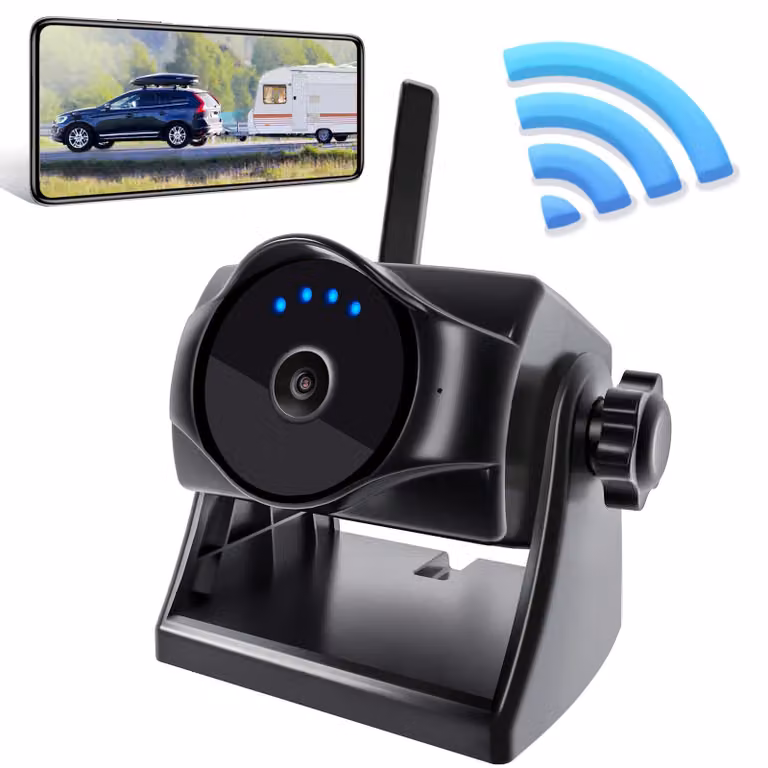 Telecamera per retromarcia wireless - 1080P, magnetica, angolo di visione ampio di 150 gradi, alimentazione 5V USB, visione notturna