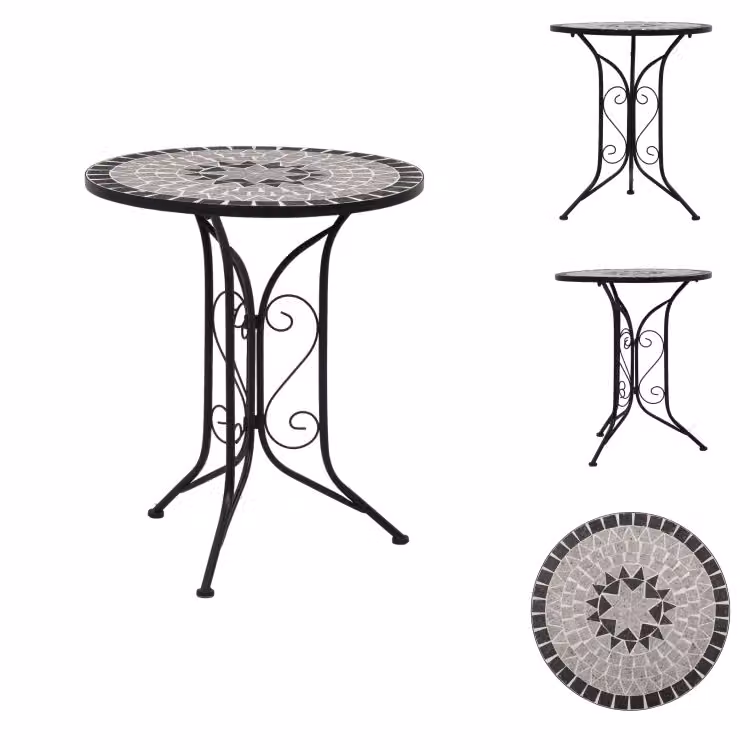 vidaXL Tavolo bistrot a mosaico grigio 61 cm in Vetroceramica - Tavoli da giardino
