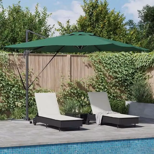 Ombrelloneda-Ombrello da giardino balcone Verde 286 x 284 x 270 cm Alluminio e Poliestere