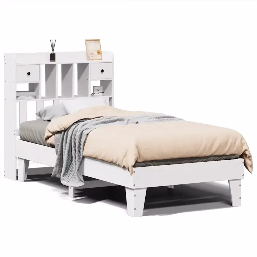 Letto singolo vidaXL in legno massello di pino bianco con cassetti L/P/H: 226.5 x 96.0 x 110.0 cm – 2