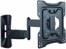 Supporto per monitor e TV da parete Itb con 3 snodi, colore nero, compatibile VESA 200 x 200 mm, portata massima 25 kg