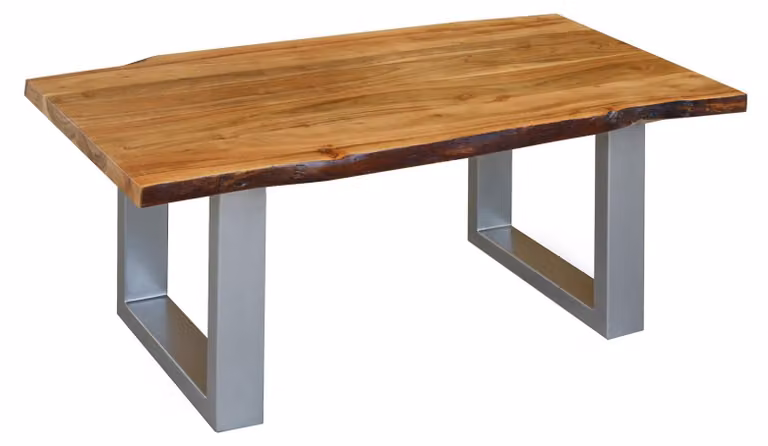 MASSIVMOEBEL24 | FREEFORM 2 Tavolino da salotto in legno di acacia - laccato / noce 110x60x45