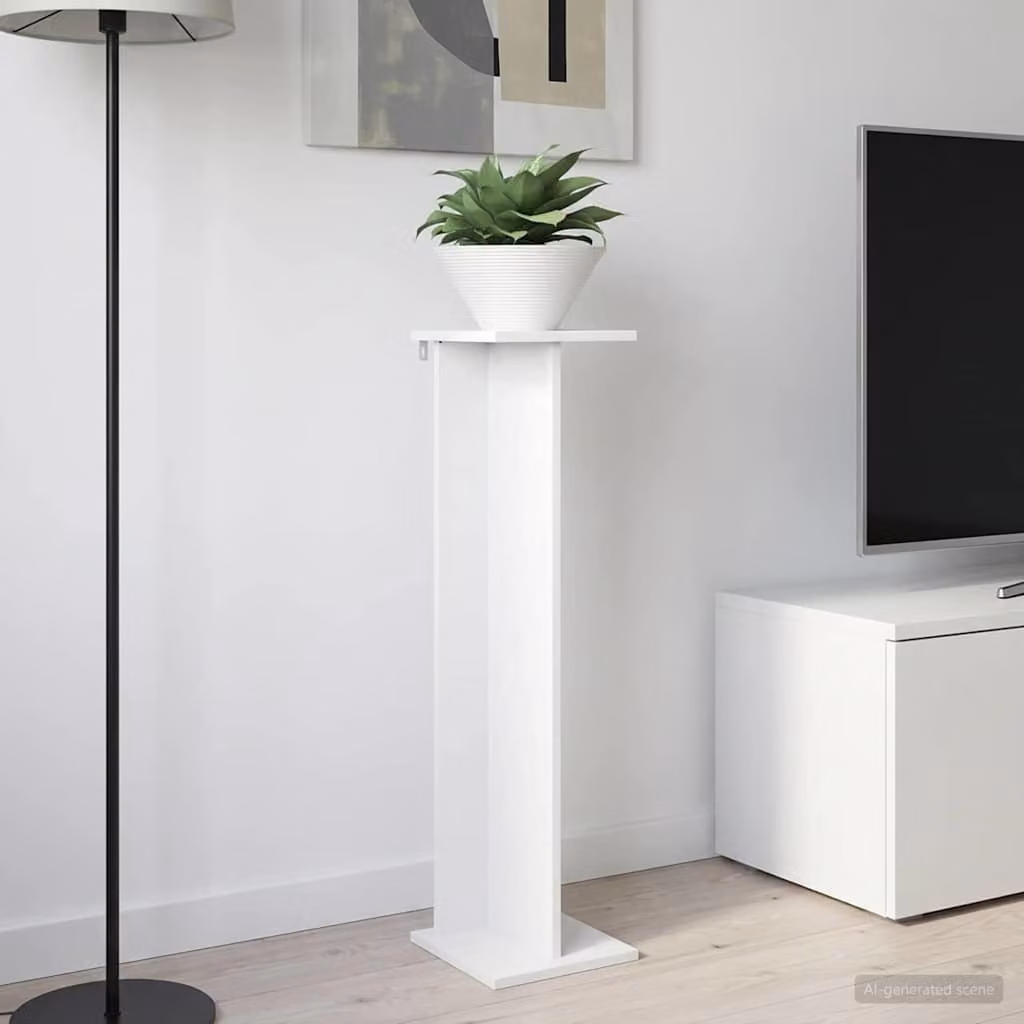 vidaXL Supporto per piante moderno in legno MDF Bianco L/P/H: 25 x 25,5 x 100,5 cm