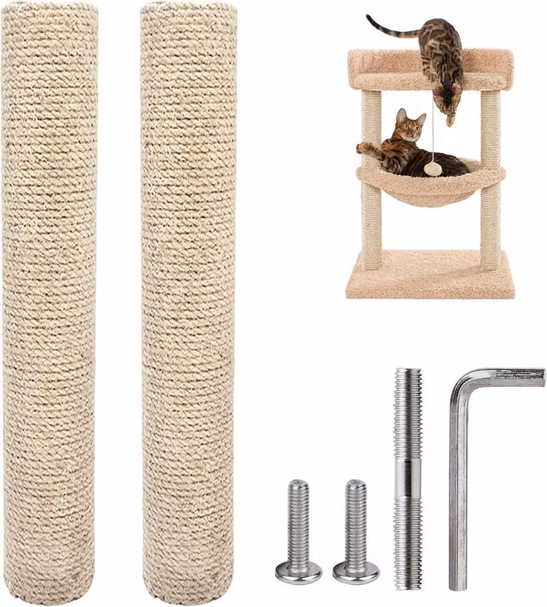 Sostituti per tiragraffi Kratzbaum, 40 x 8 cm, 2 pezzi, in sisal con rivestimento in peluche, per gatti