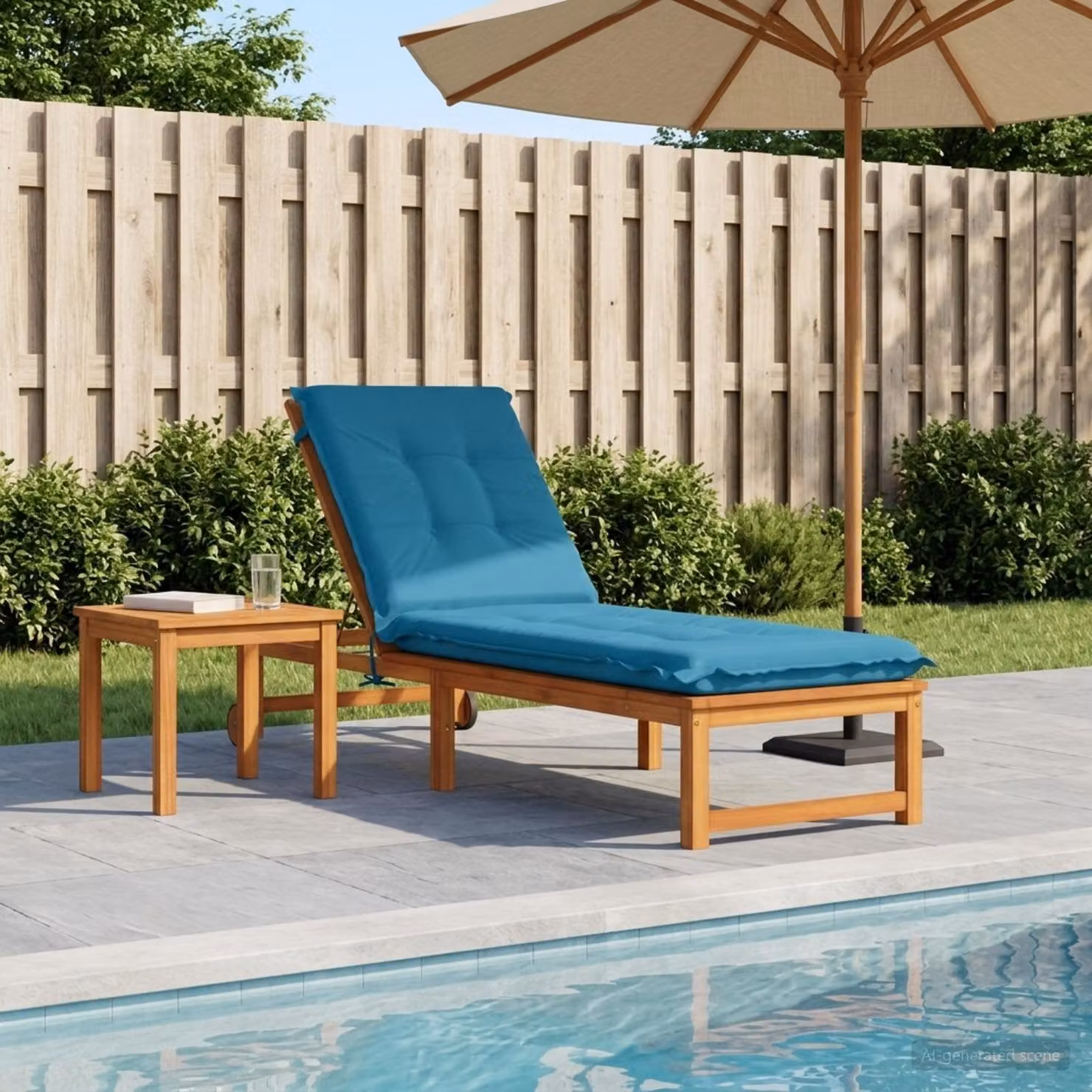 vidaXL Cuscino per Lettino GEMERT Azzurro in Poliestere con Rivestimento Lavabile e Resistente ai Raggi UV L: 190 cm, P: 60 cm, H: 9 cm