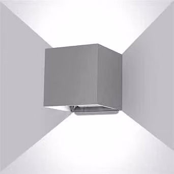 Lampada a LED da parete, 20 W, luce bianca fredda (6000 K), grado di protezione IP65, colore grigio, orientabile