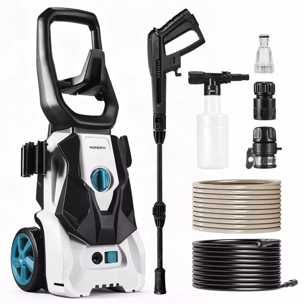 Idropulitrice elettrica - 1200 W - 100 bar - Tubo flessibile da 5 metri - Ideale per auto e terrazzi