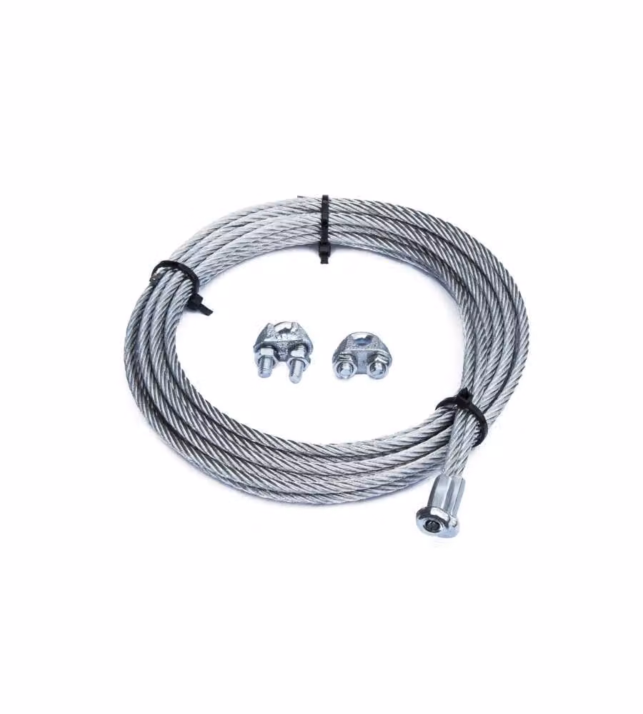 Masidef Kit Porte Basculanti Fune Acciaio Zincato 4mm 2,5m Gancio a T
