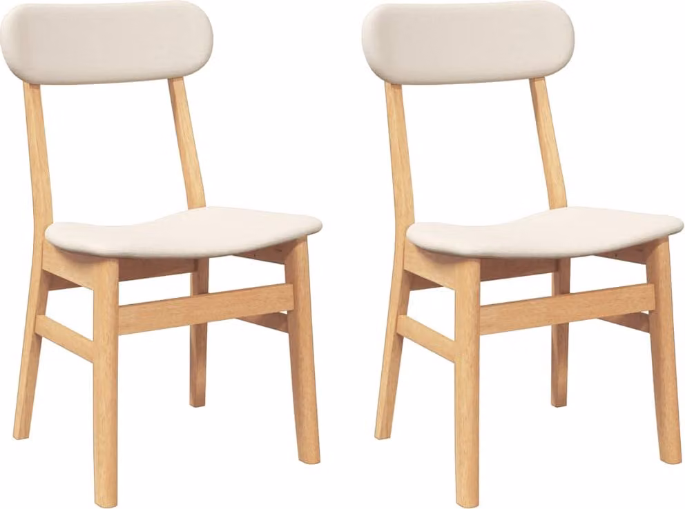 Sedie da Pranzo con Cuscini 2 pz in Legno Massello di Hevea