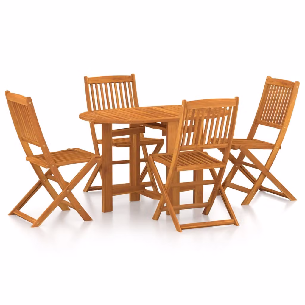 Set da pranzo da giardino da 5 pz in Legno Massello di Acacia