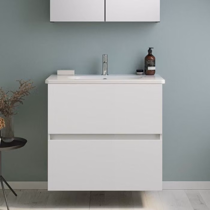 Mobile lavabo burgbad Liniq con cassetto, larghezza 80,5 cm