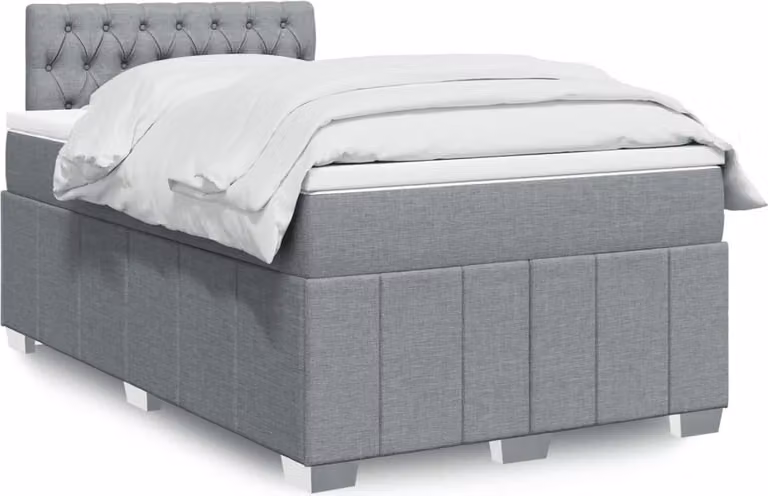 Maison Exclusive - Letto boxspring con materasso Grigio chiaro 120x190 cm Tessuto