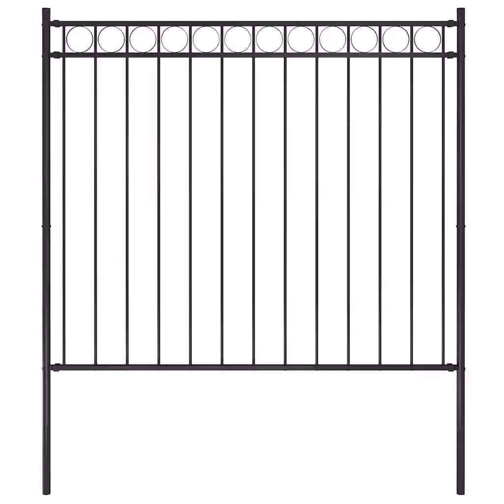 Recinzione da giardino vidaXL ASSEN in acciaio nero con finitura a polvere L: 1,7 m, H: 1,5 m