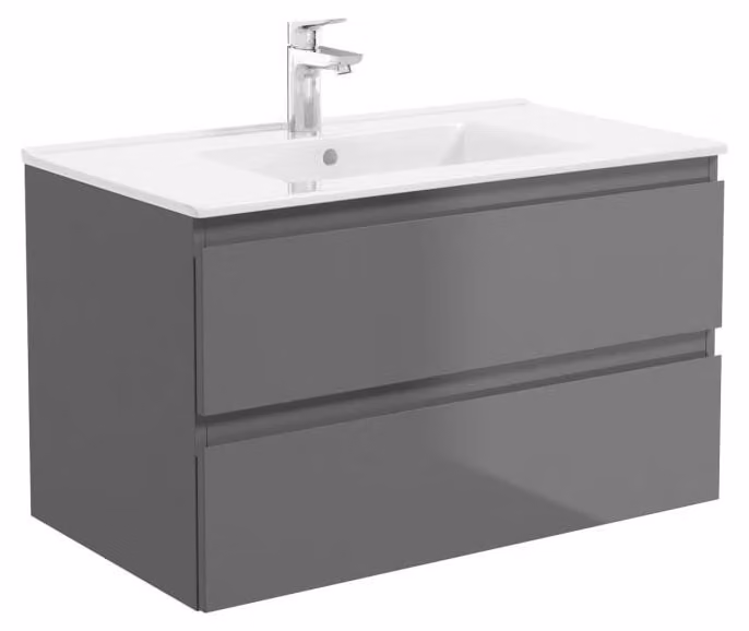 OLTENS, mobile sottolavabo con lavabo, dimensioni 81 x 48,8 cm, con 2 cassetti